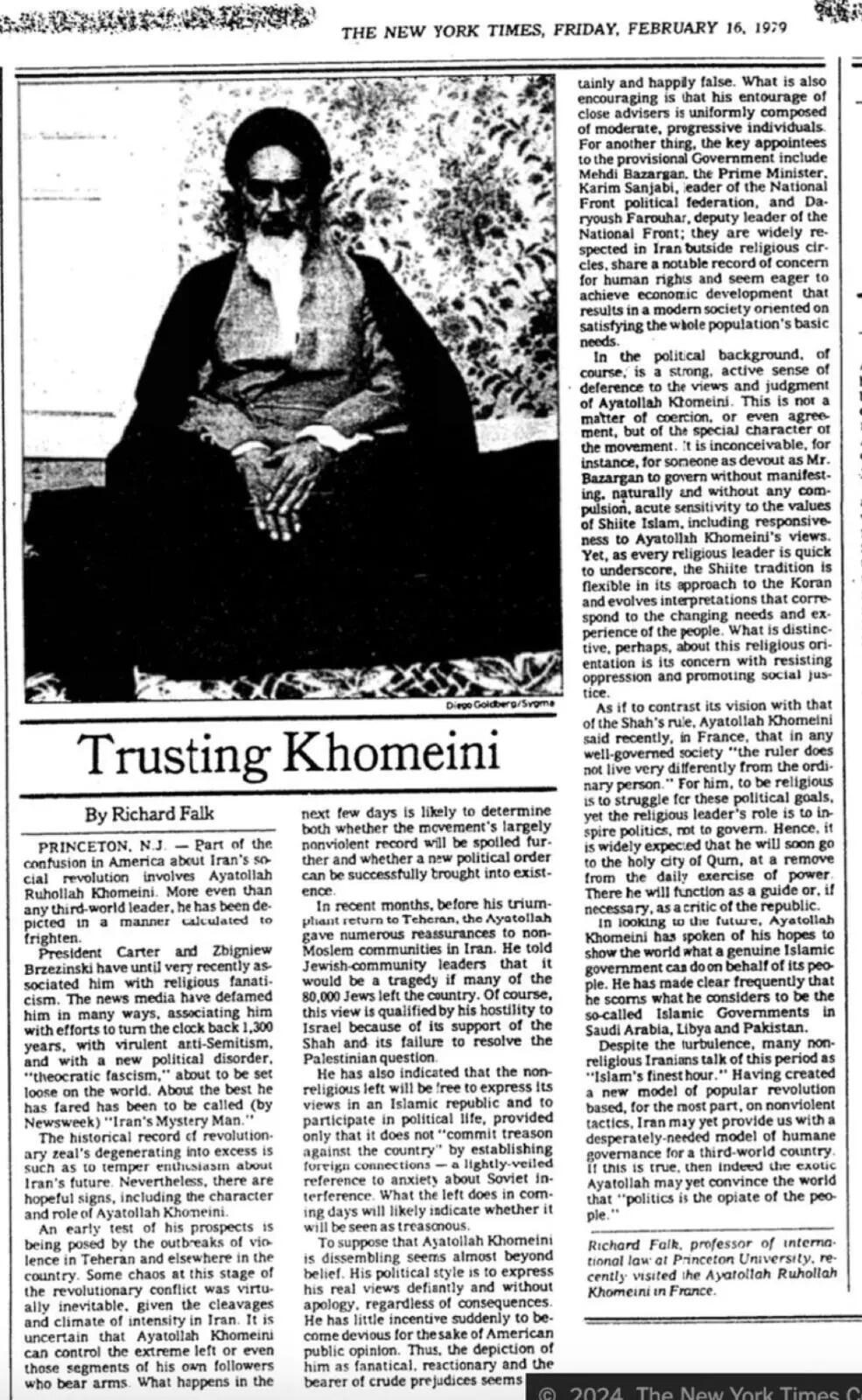 Trusting Khomeini