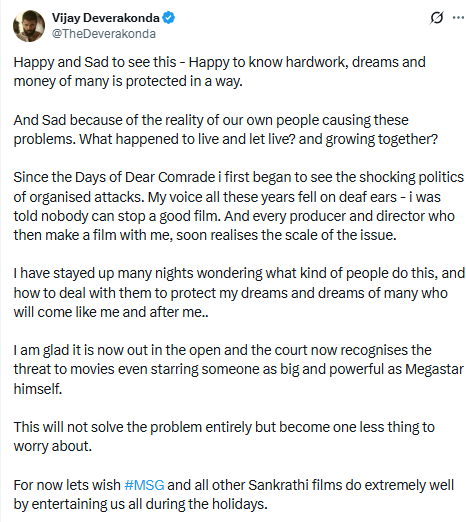 Vijay Deverakonda's Tweet
