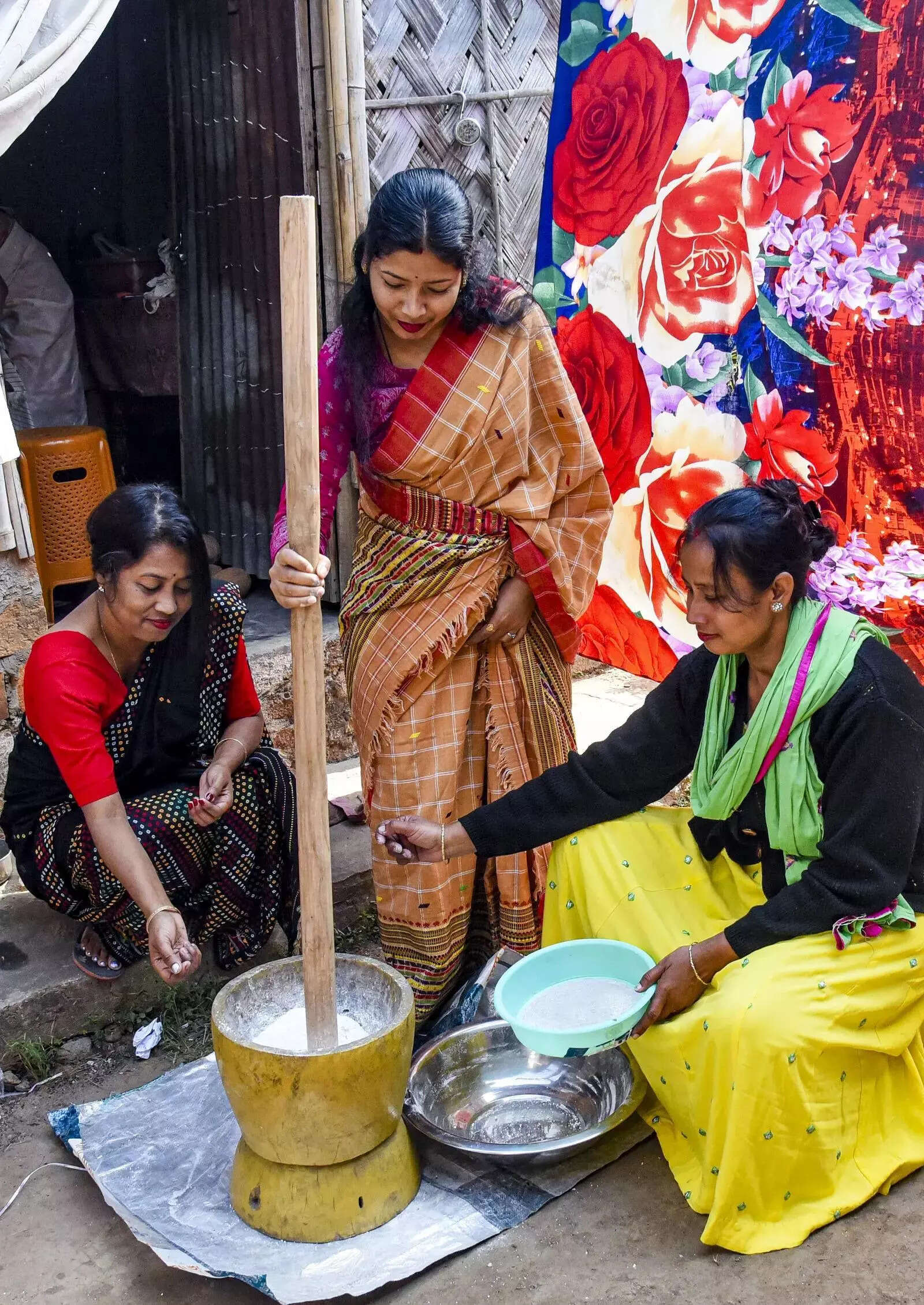 Preps for Magh Bihu festival in Assam