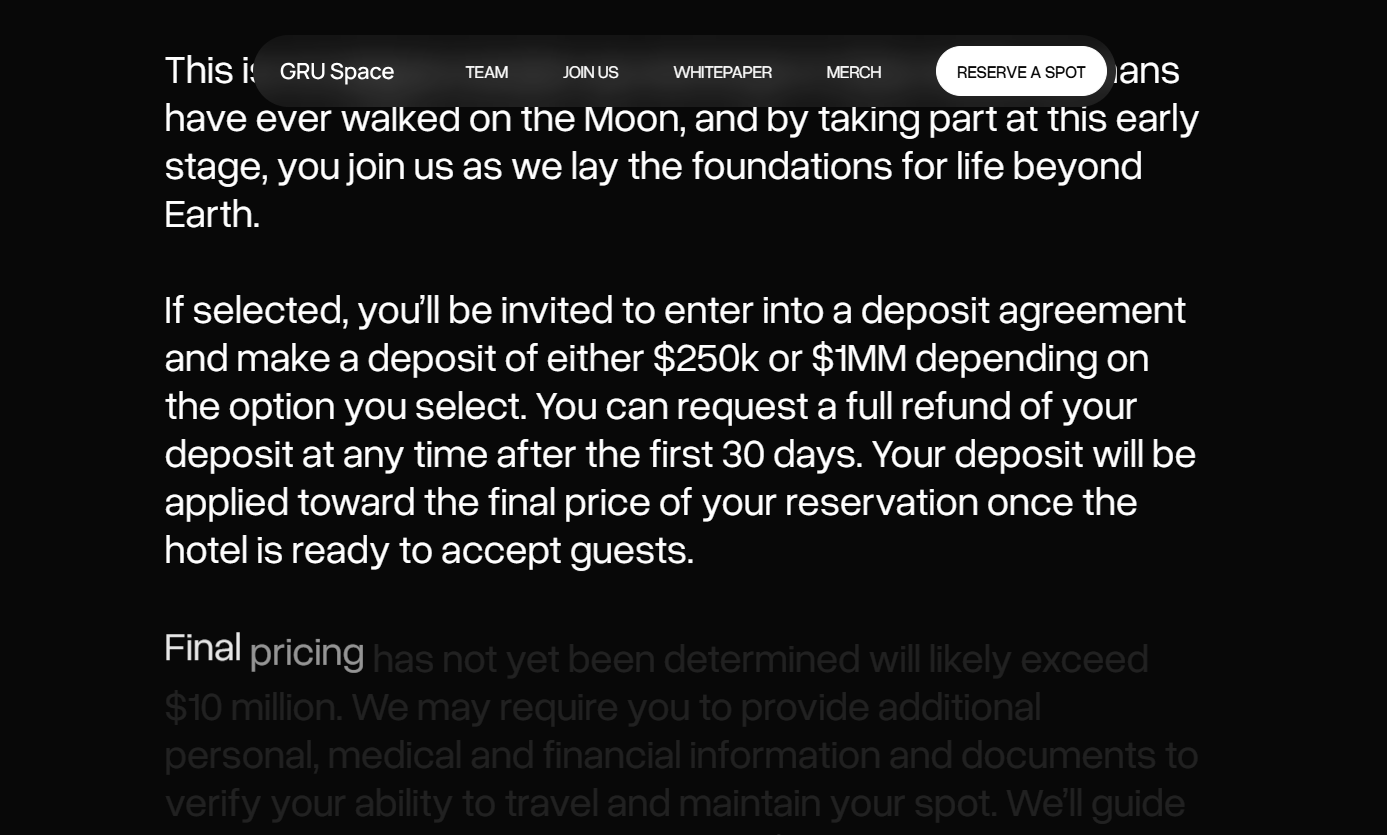 வெறும் $250kக்கு சந்திரனில் ஒரு ஹோட்டல் அறையை முன்பதிவு செய்யுங்கள் (பட ஆதாரம் - www.gru.space)