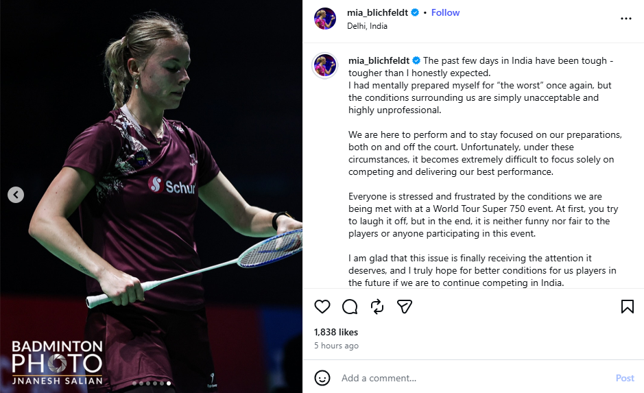 Mia Blichfeldt insta post