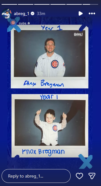 Alex Bregman with his child Knox