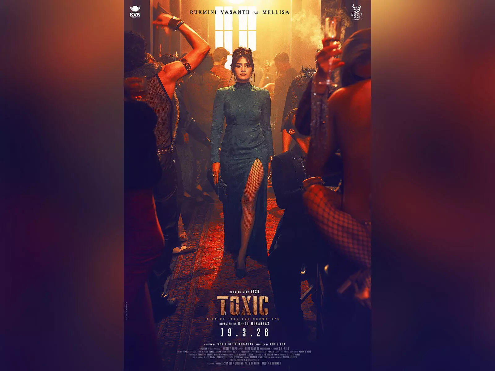 யாஷின் 'டாக்ஸிக்: எ ஃபேரிடேல் ஃபார் க்ரோன்-அப்ஸ்' படத்தின் ருக்மணி வசந்தின் தோற்றம் வெளியிடப்பட்டது.