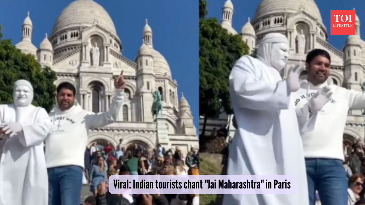 Viral Indian tourists chant Jai Maharashtra in Paris