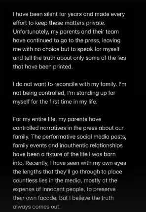 Brooklyn Beckham ranted against his parents in a long Instagram Story post