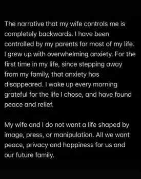 Brooklyn says he grew up with anxiety because of his parents