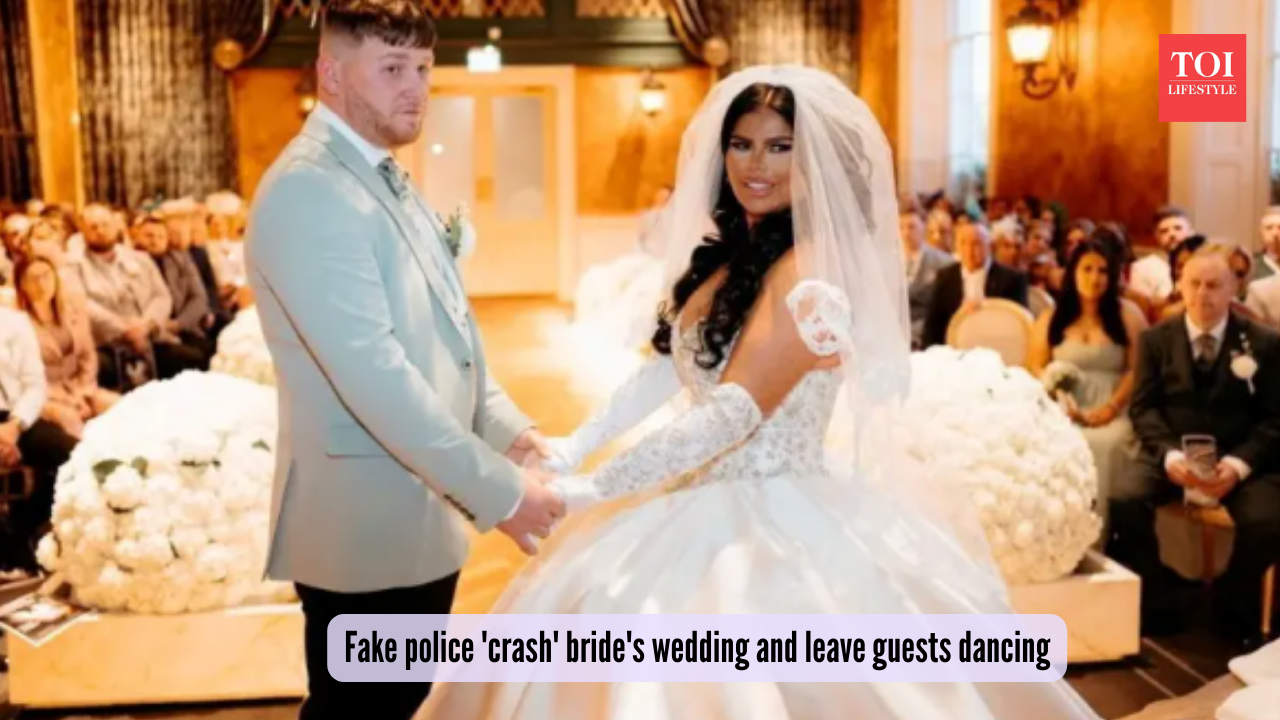 Fake police 'crash' bride's wedding and leave guests dancing