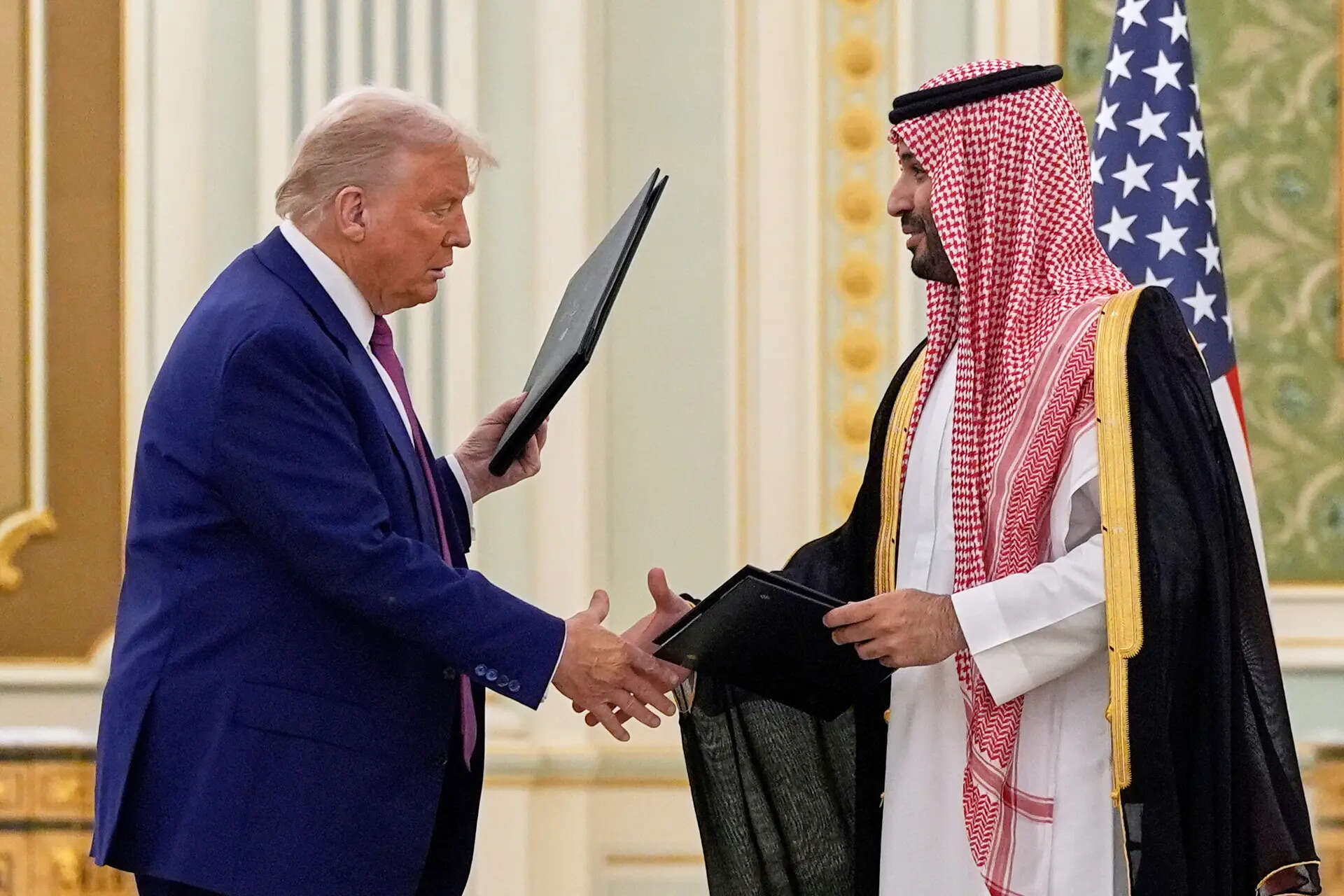 US President Donald Trump with Saudi Crown Prince Mohammed bin Salman
