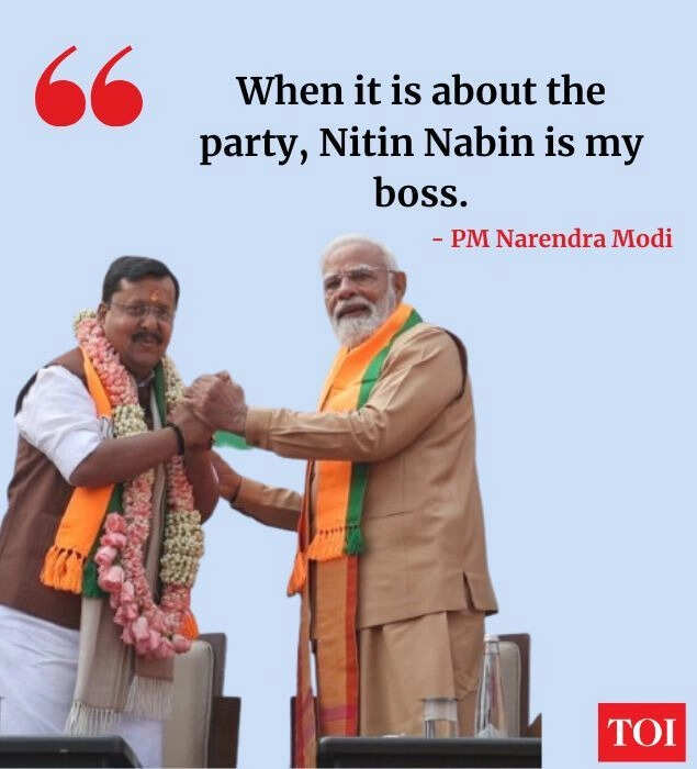PM Modi on new BJP president Nitin Nabin.