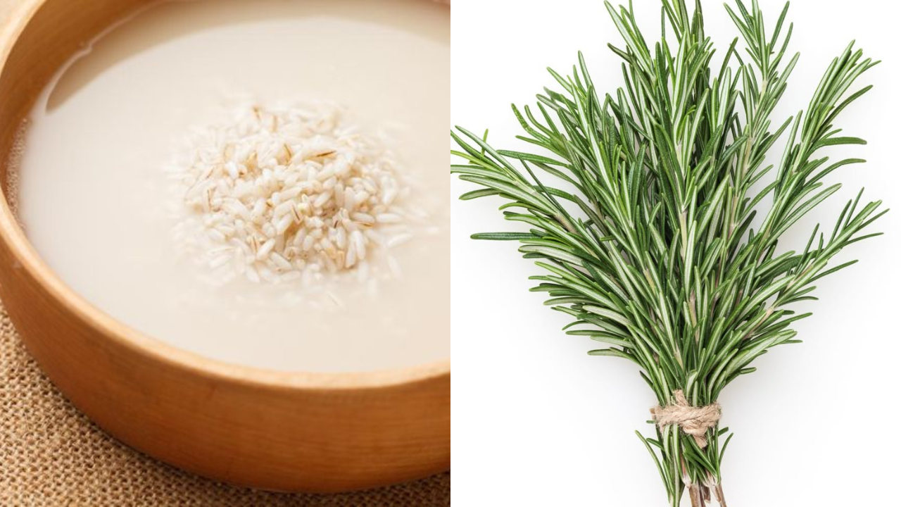 Rice water and rosemary
