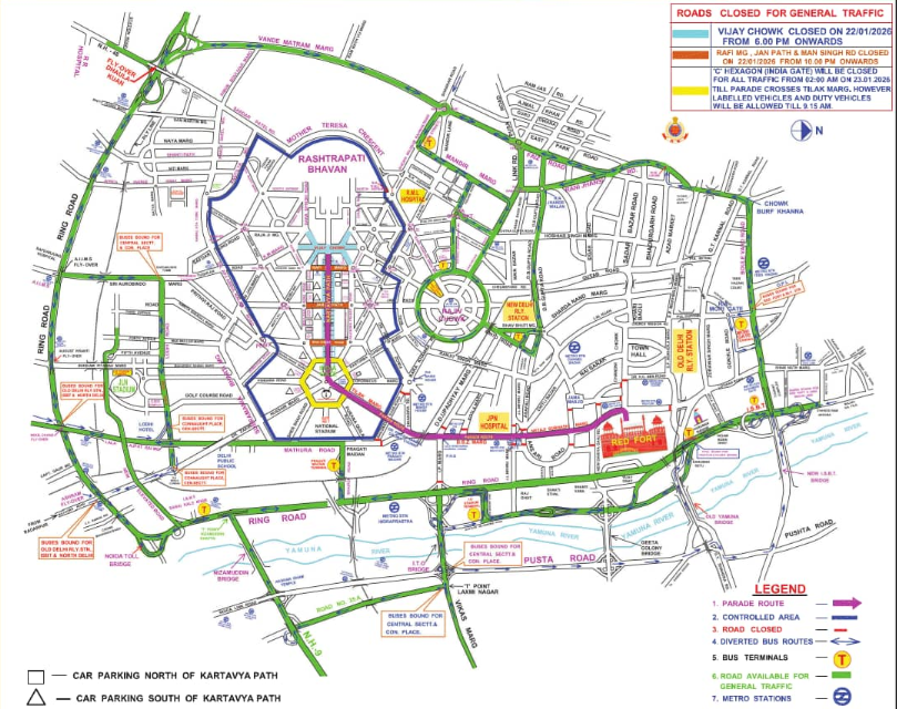 Full dress rehearsal for Republic Day parade on 23rd January