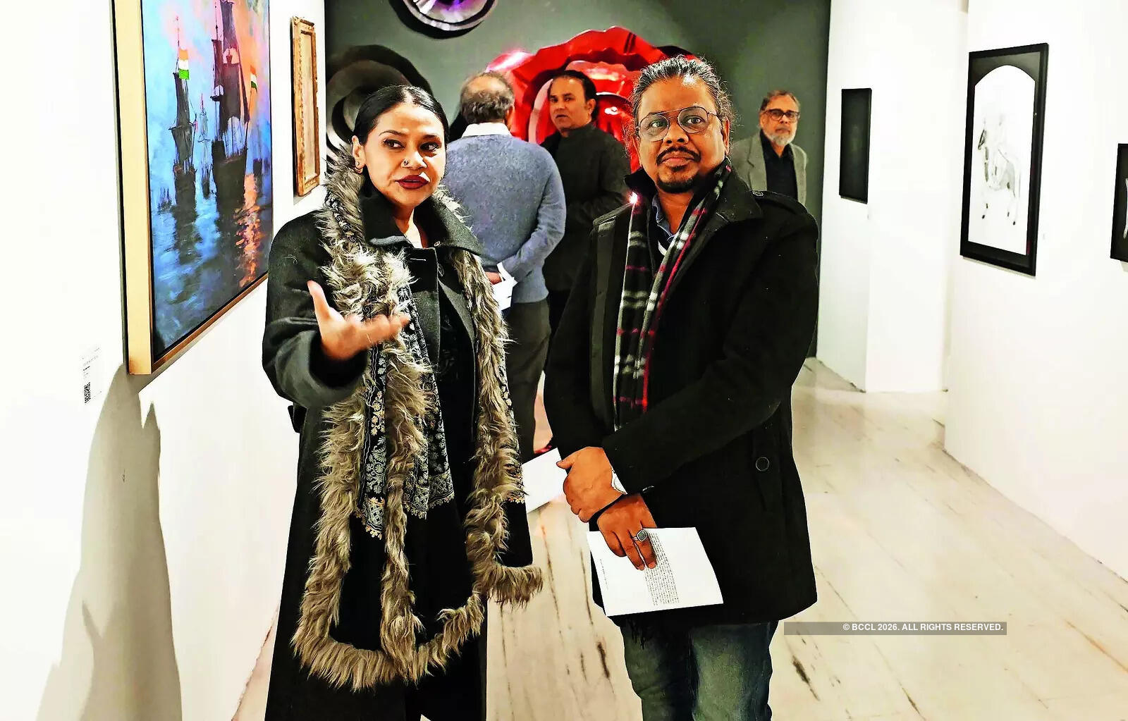 The curator Myna Mukherjee with Sanjeev Kishor Goutam, DG, NGMA The curator Myna Mukherjee with Sanjeev Kishor Goutam, DG, NGMA