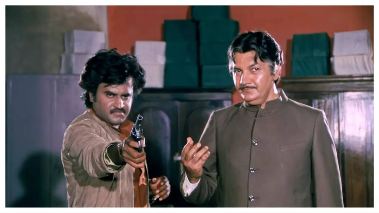 Rajinikanth and Prem Chopra in a still from the film