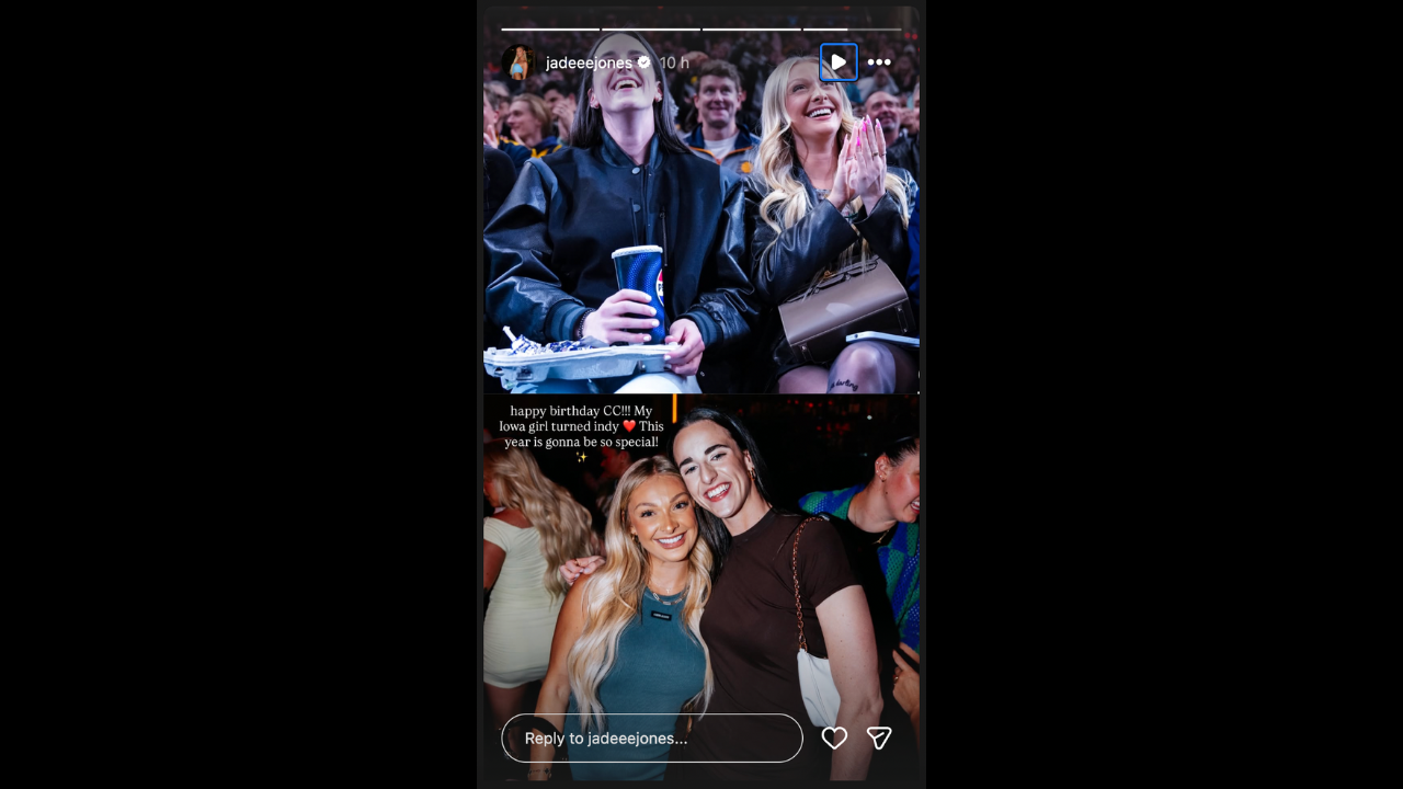Image via Jade Jones/Instagram (screengrab) Jade Jones sends heartwarming birthday message for Caitlin Clark