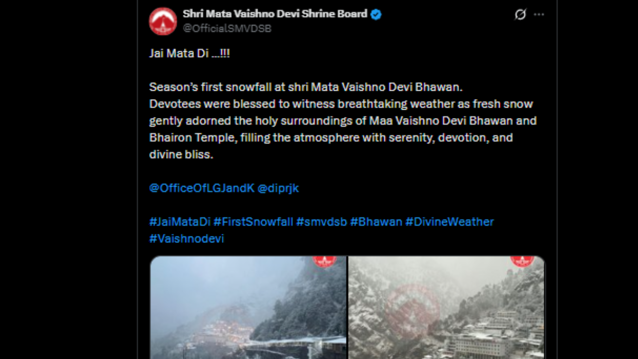 Vaishno Devi yatra temporarily suspended due to heavy snowfall; chopper services also hit | 3 vaishno devi