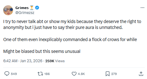 <p style="line-height: 1.38">Elon Musk’s ex-girlfriend Grimes reveals ‘UNUSUAL’ ability of their children</p><br>