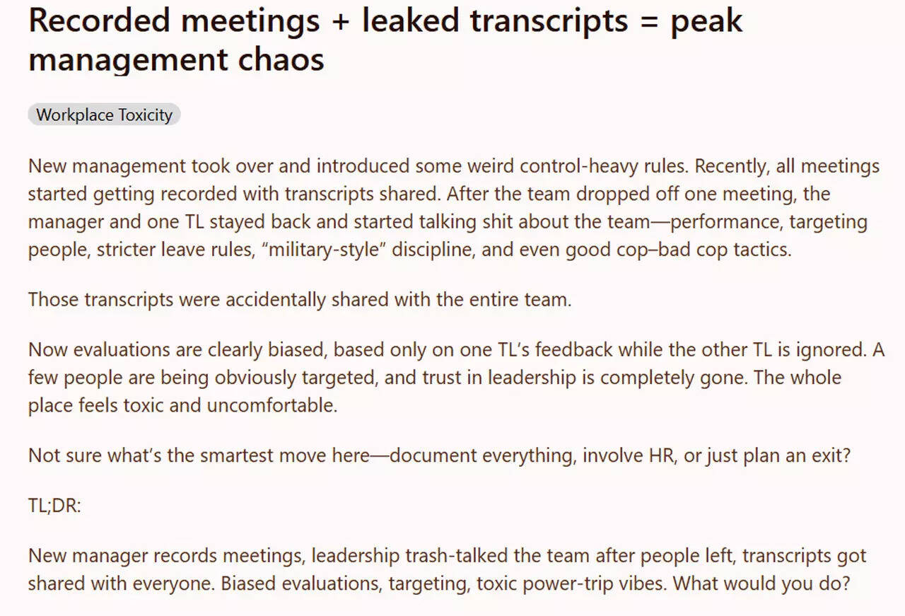 Leaked meeting transcript exposes ‘military-style discipline’ and leadership failure at work