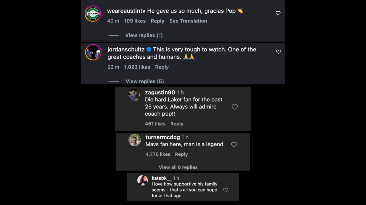 Fans react to Gregg Popovich's viral clip