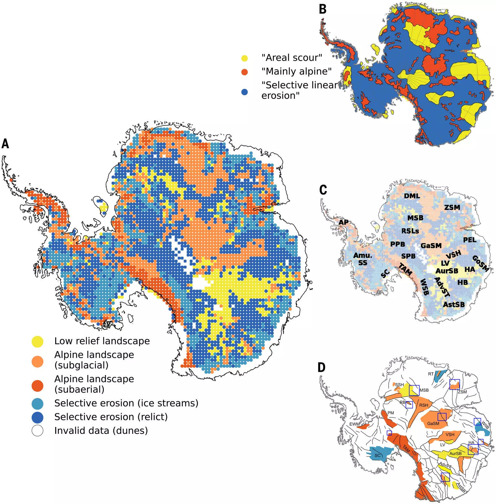 ​Geomorphological classification of Antarctica’s subglacial landscape