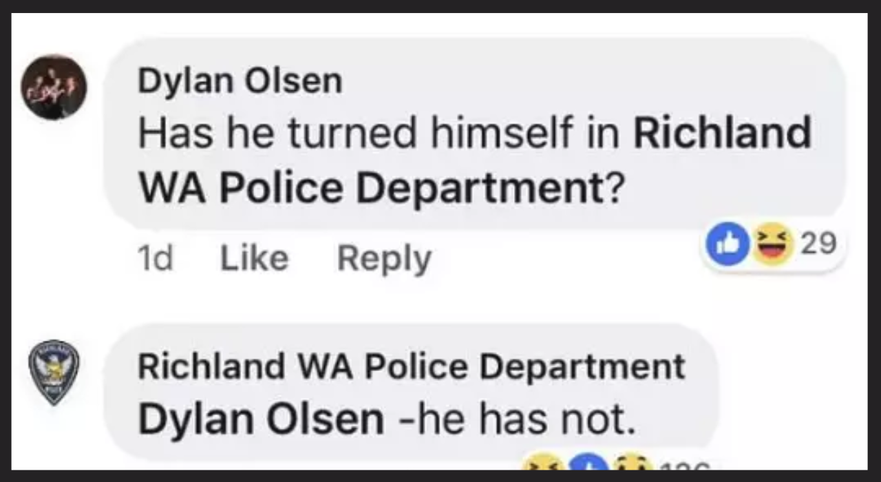 Ackers promised to turn himself in, but failed to arrive for several days (Richland Police Department)