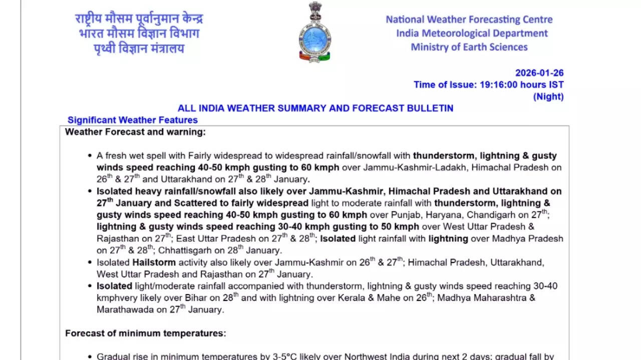 IMD weather forecast