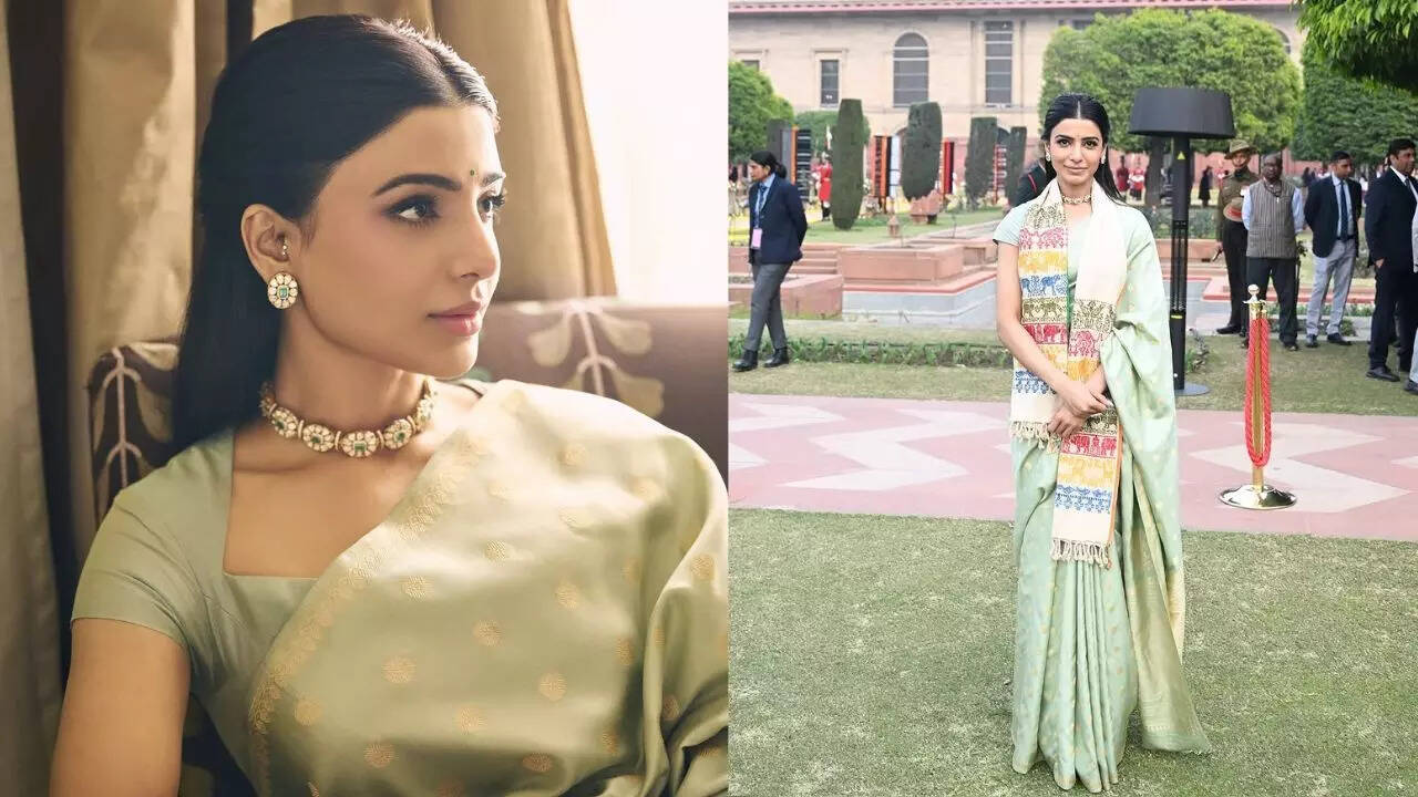 Samantha Chooses a Timeless Soft Silk Saree