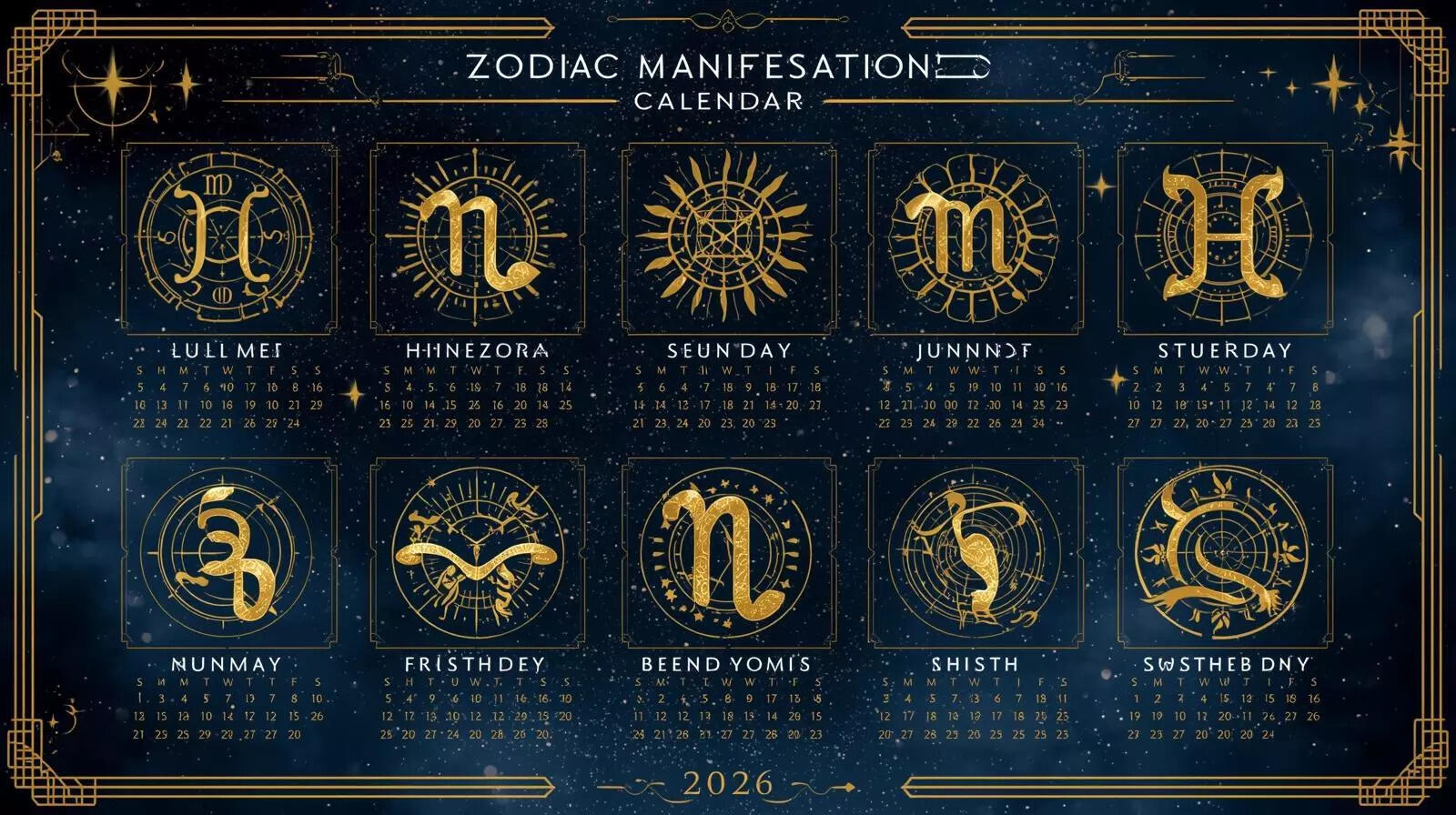 राशि चक्र घोषणा कैलेंडर 2026