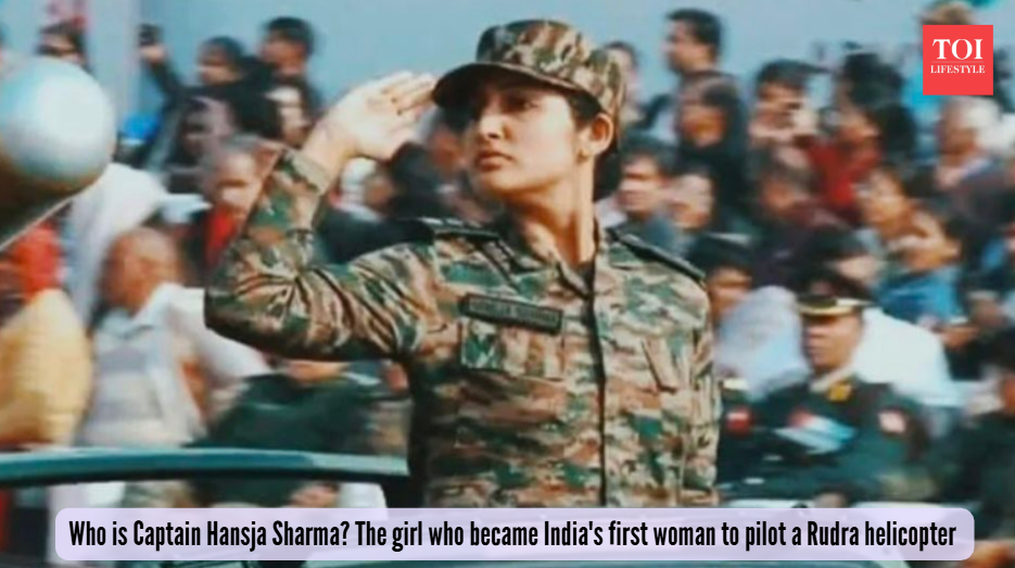 Captain Hansja Sharma, from Jammu, has made history as the Indian Army’s first woman pilot to fly the Rudra helicopter