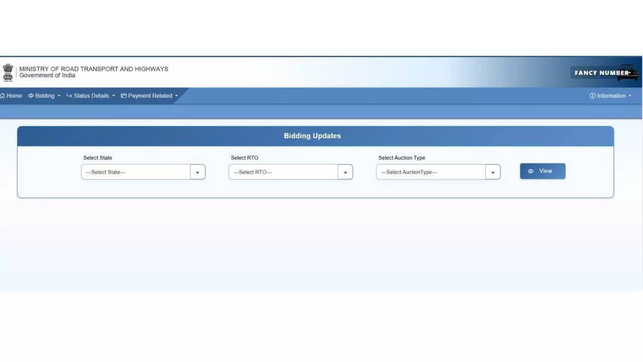 Fancy vehicle registeration number plate bidding