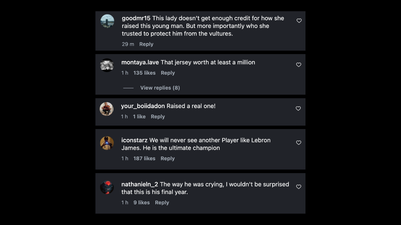 Fans react to LeBron James' heartwarming gesture to his mother