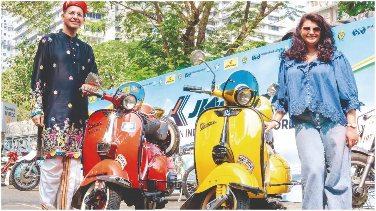 Vintage Vespas owned by the Bhiwandkars