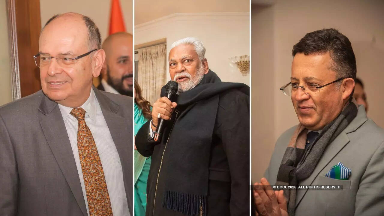 (L-R) Javier Paulinich, Ambassador of Peru, Union Minister Parshottam Rupala, Fernando Bucheli, Ambassador of Ecuador