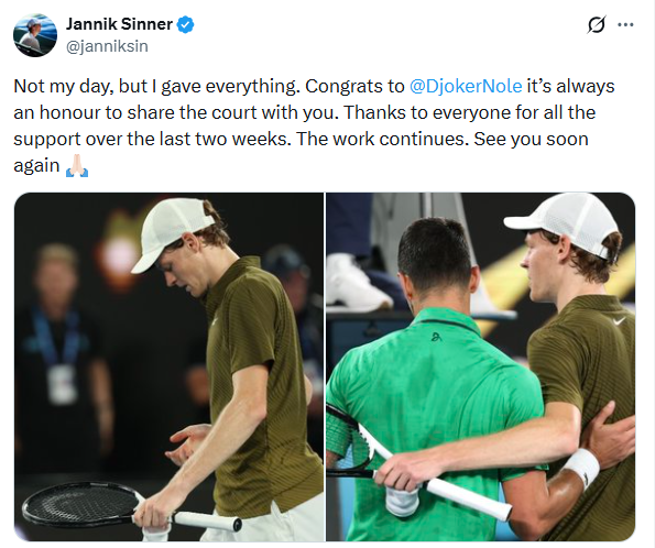 Jannik Sinner post