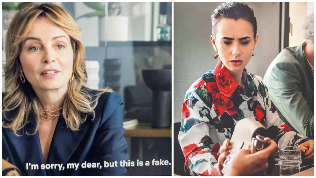 In Emily in Paris Season 5,  Episode 2, a major plot  point involves Emily  being called out for  carrying a fake  Fendi Baguette