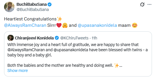 Buchi Babu Sana's post