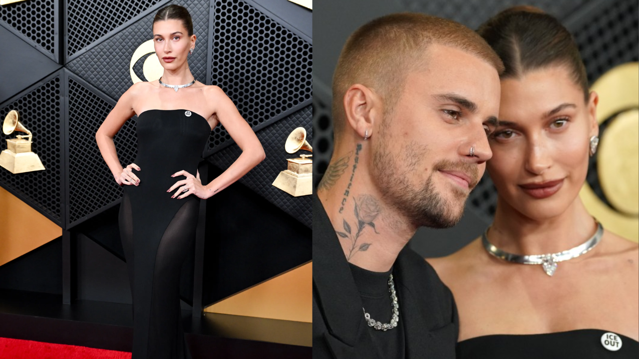 Hailey Bieber Wore Black Alaïa to the Grammys