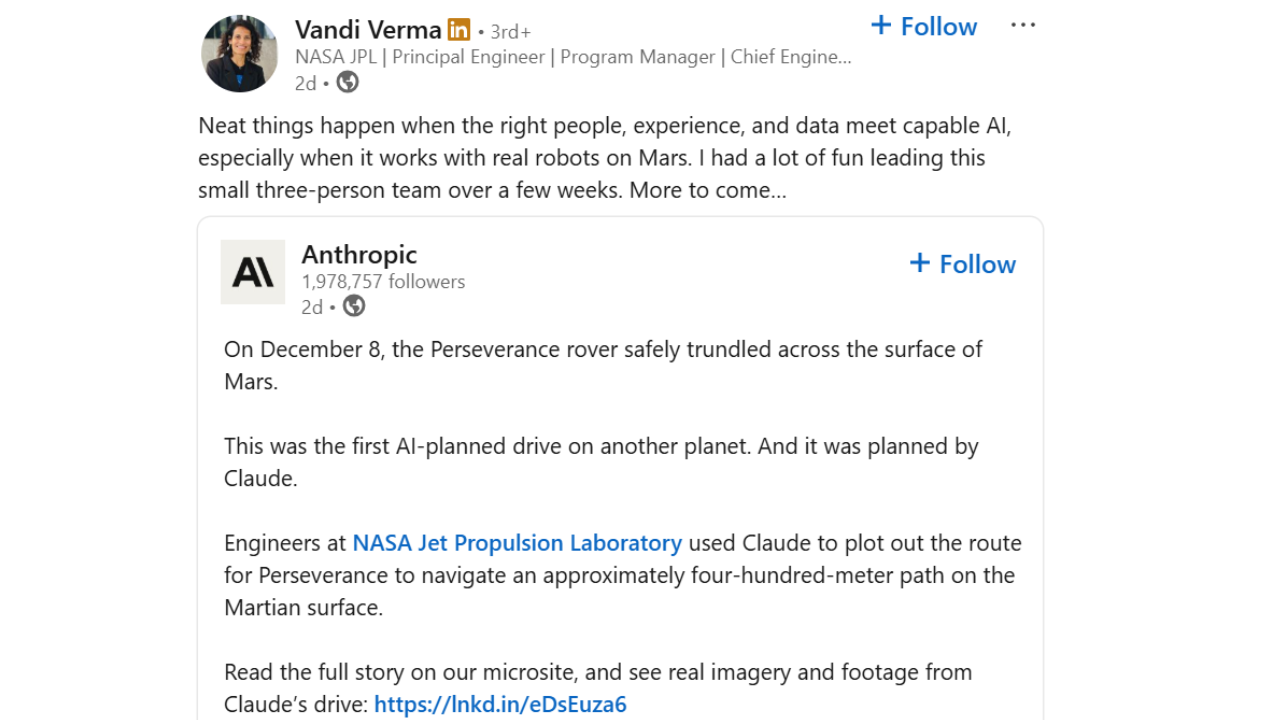 NASA’s Perseverance successfully completed the first-ever drives on Mars