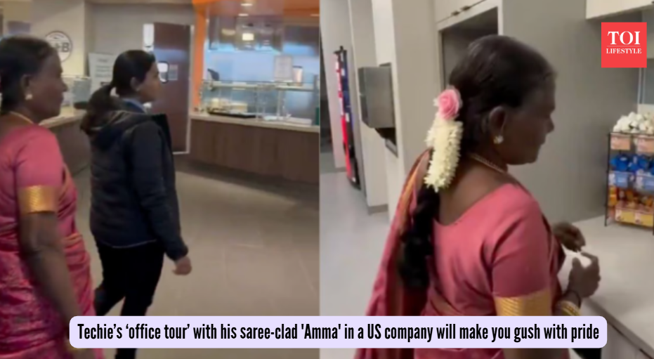 Screenshot 2026-02-04 122423Techie’s ‘office tour’ with his saree-clad 'Amma' in a US company will make you gush with pride