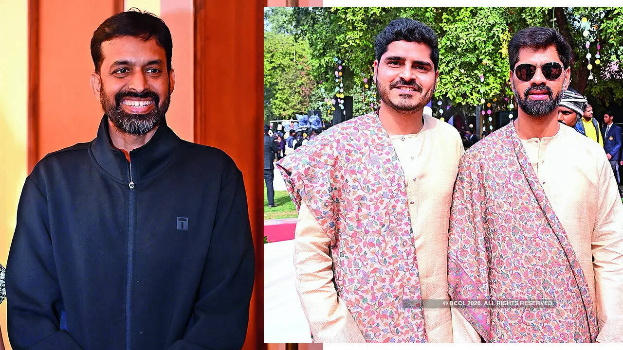 (L) Pullela Gopichand (R) Rohit and Rahul Mishra