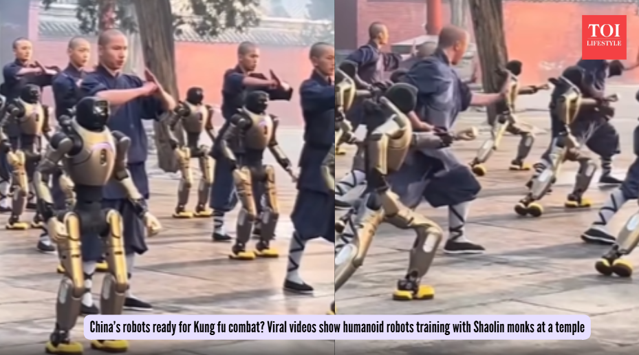 China’s robots ready for Kung fu combat? Viral videos show humanoid robots training with Shaolin monks at a temple