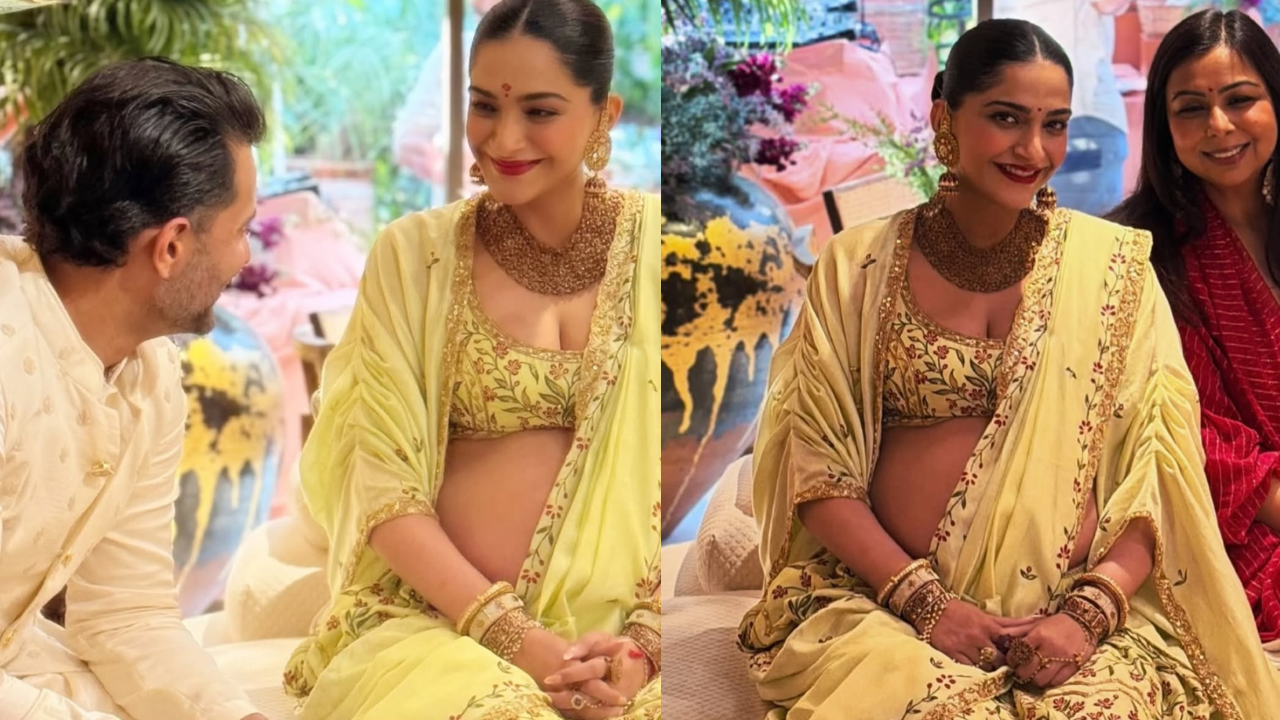 Sonam Kapoor’s Lime Cape Baby Shower Look
