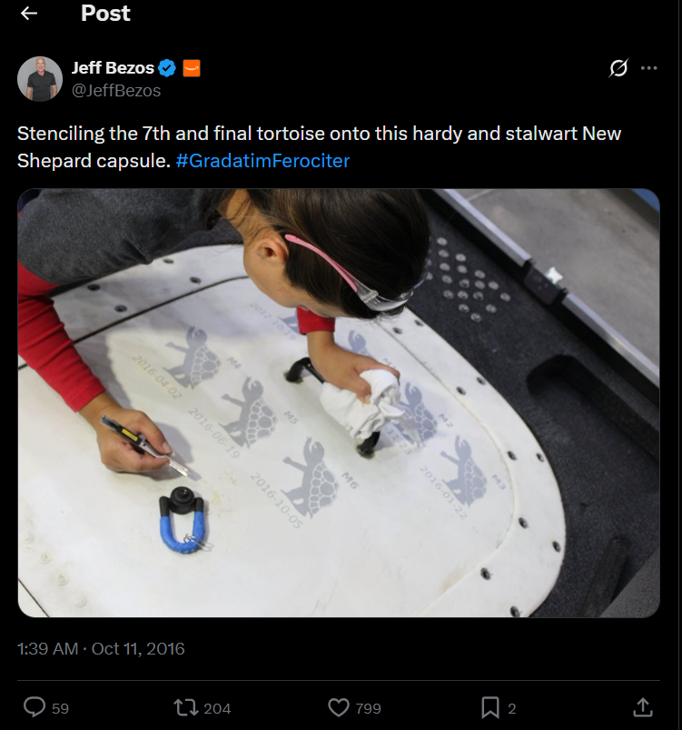 The tortoise is not a new reference for Bezos or his company.