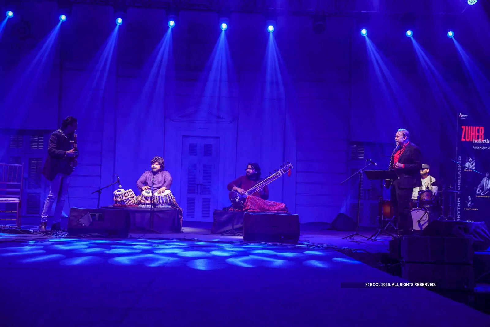 Among live performances were Zuheb Kollective (above), contemporary folk band Fakira, Assamese violinist Sunita Bhuyan and Rajasthani folk music group Raahein Gharana and Manganiar vocalist and percussionist Kutle Khan
