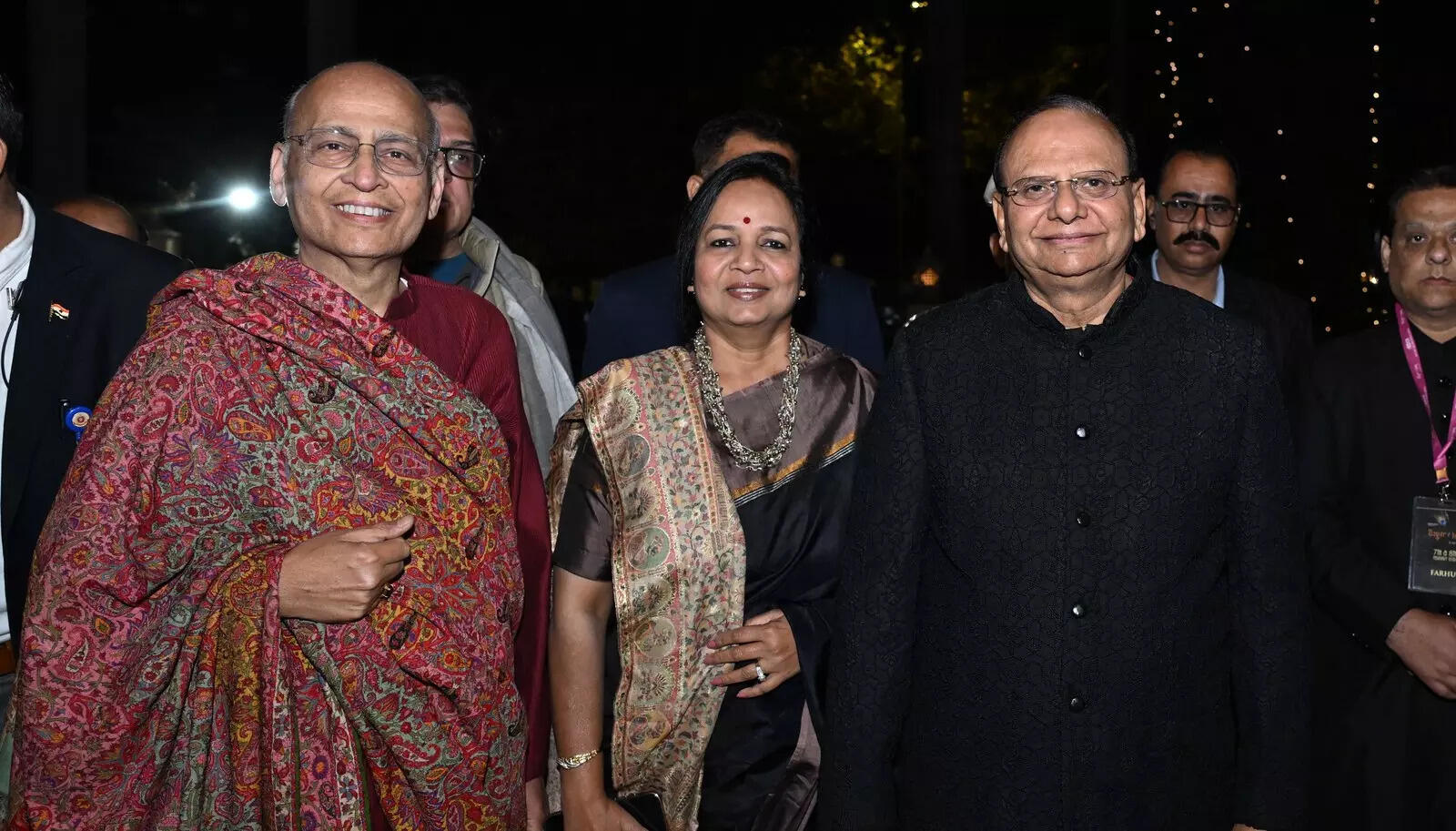 Abhishek Singhvi, Sangita Saxena, Lieutenant Governor Vinai Saxena Abhishek Singhvi, Sangita Saxena, Lieutenant Governor Vinai Saxena
