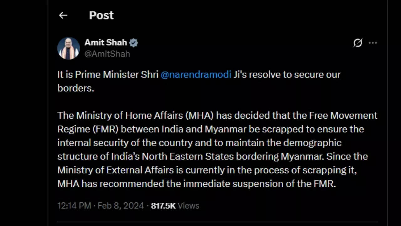 Minister of Home Affairs Amit Shah on X
