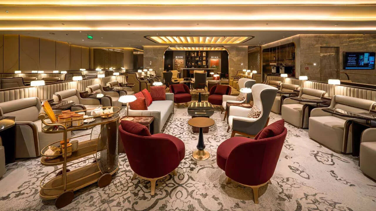 The lounge has been thoughtfully divided into distinct zones