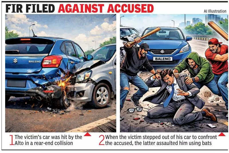 गुड़गांव में रोड रेज में घर जा रहे एचआर एक्जीक्यूटिव को बैट से पीटा गया