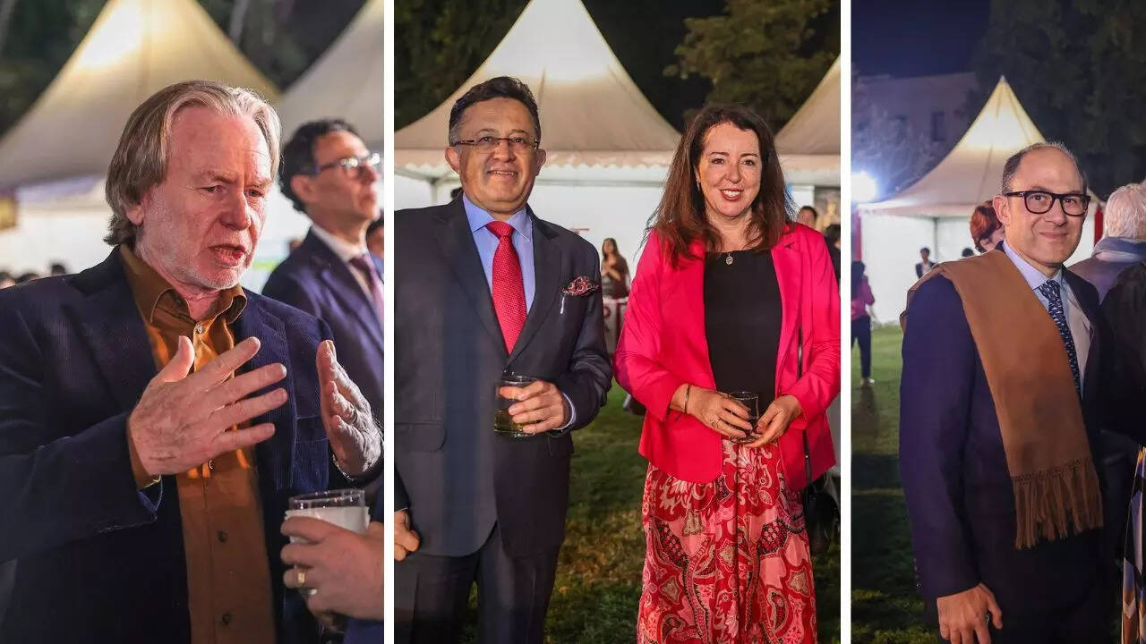 (L-R) Philip Green, Australian High Commissioner, Fernando Bucheli, Ambassador of Ecuador, Maya Tissafi, Ambassador of Switzerland, Mariano A. Caucino, Ambassador of Argentina