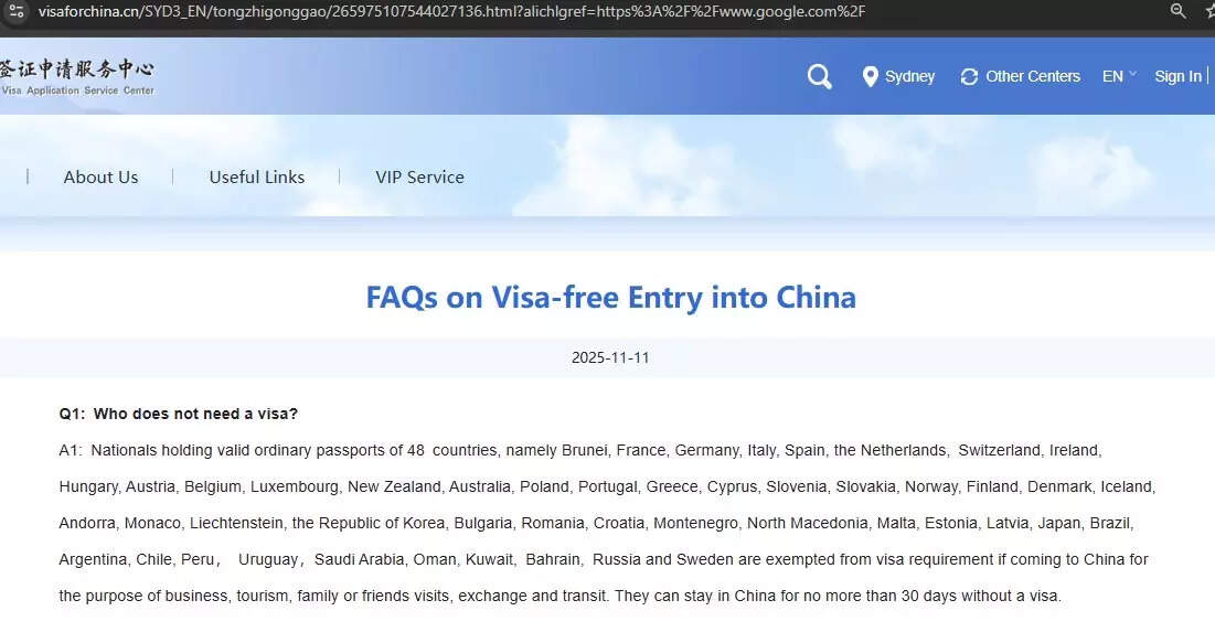 VISA-FREE CHINA