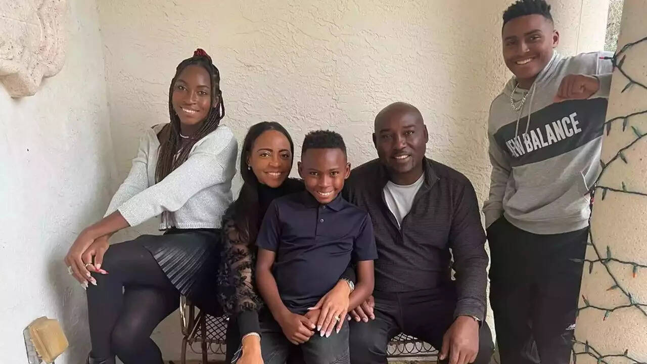 Coco Gauff with her famil